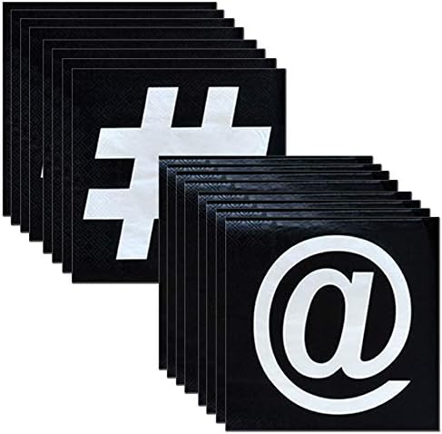סמל חבילה של Havercamp 16 & hashtag Black Luncheon מפיות בשחור | מפלגת משרדים, ימי הולדת, אירועי מדיה חברתית